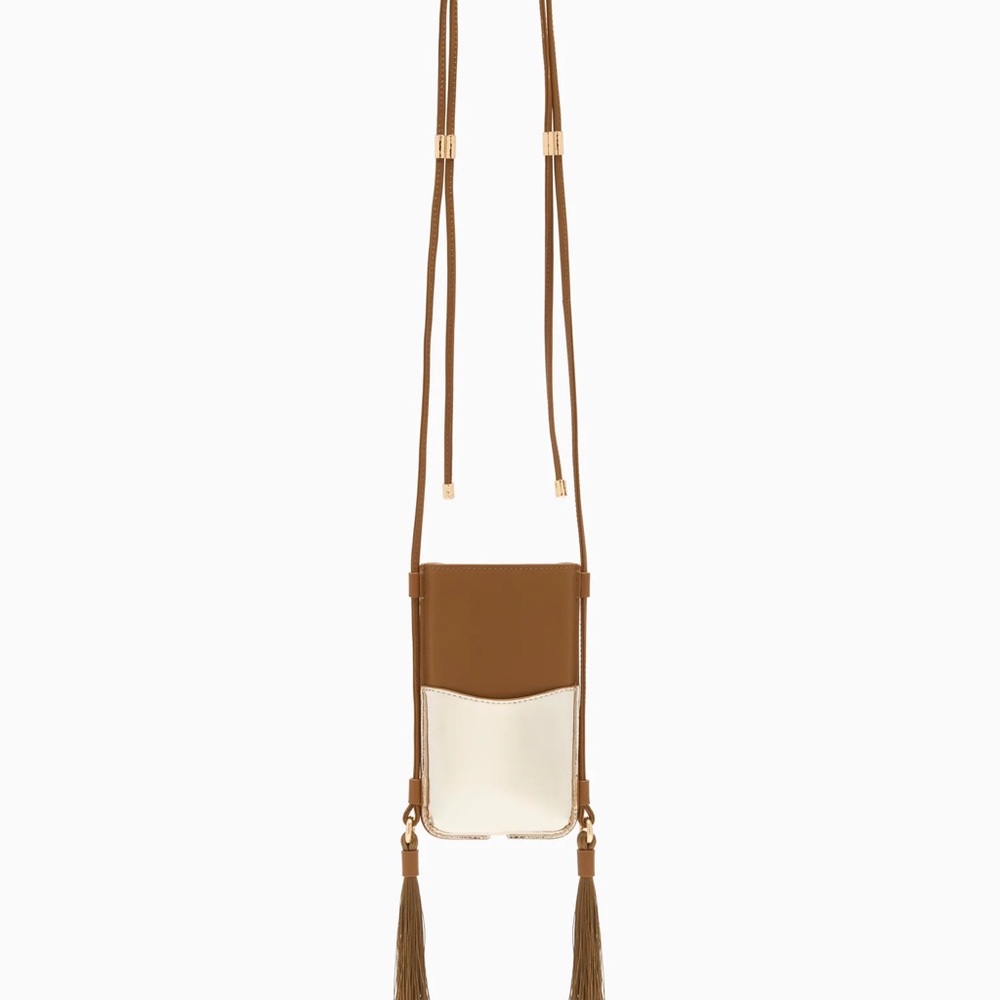 Ulla Johnson Brown and Cream Mini Crossbody Pouch